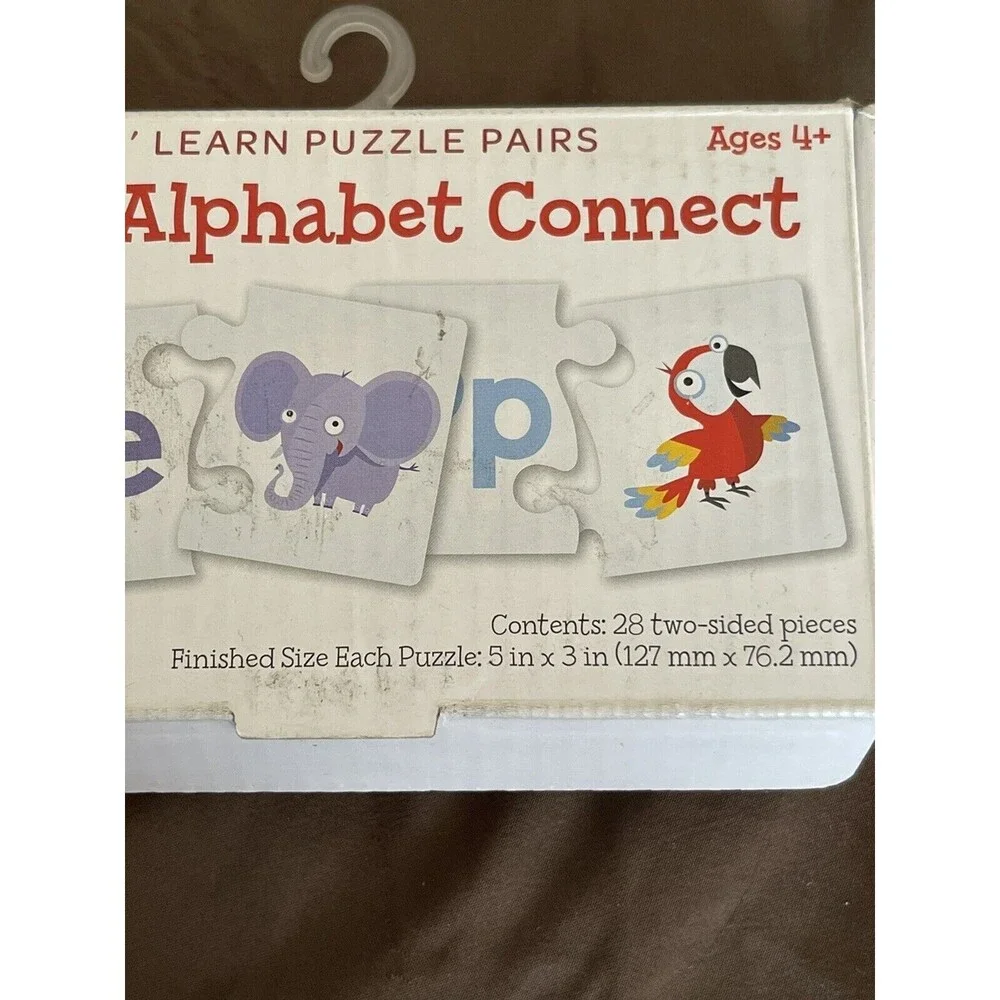 Alphabet Connect Preschool Puzzle Pairs 14 Double Sided Puzzles Learning Cards